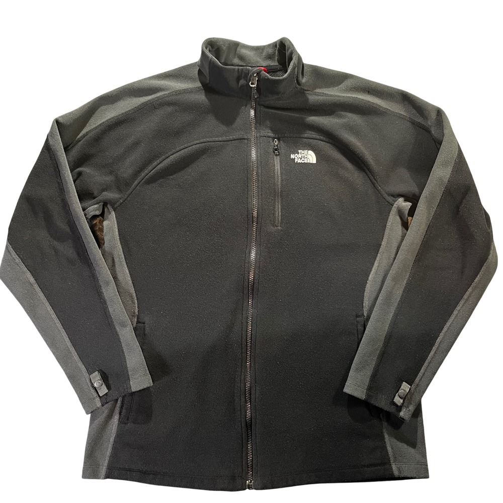 The North Face Fleece Jacket Full Zip Black Mens‎ Size M Medium Polartec